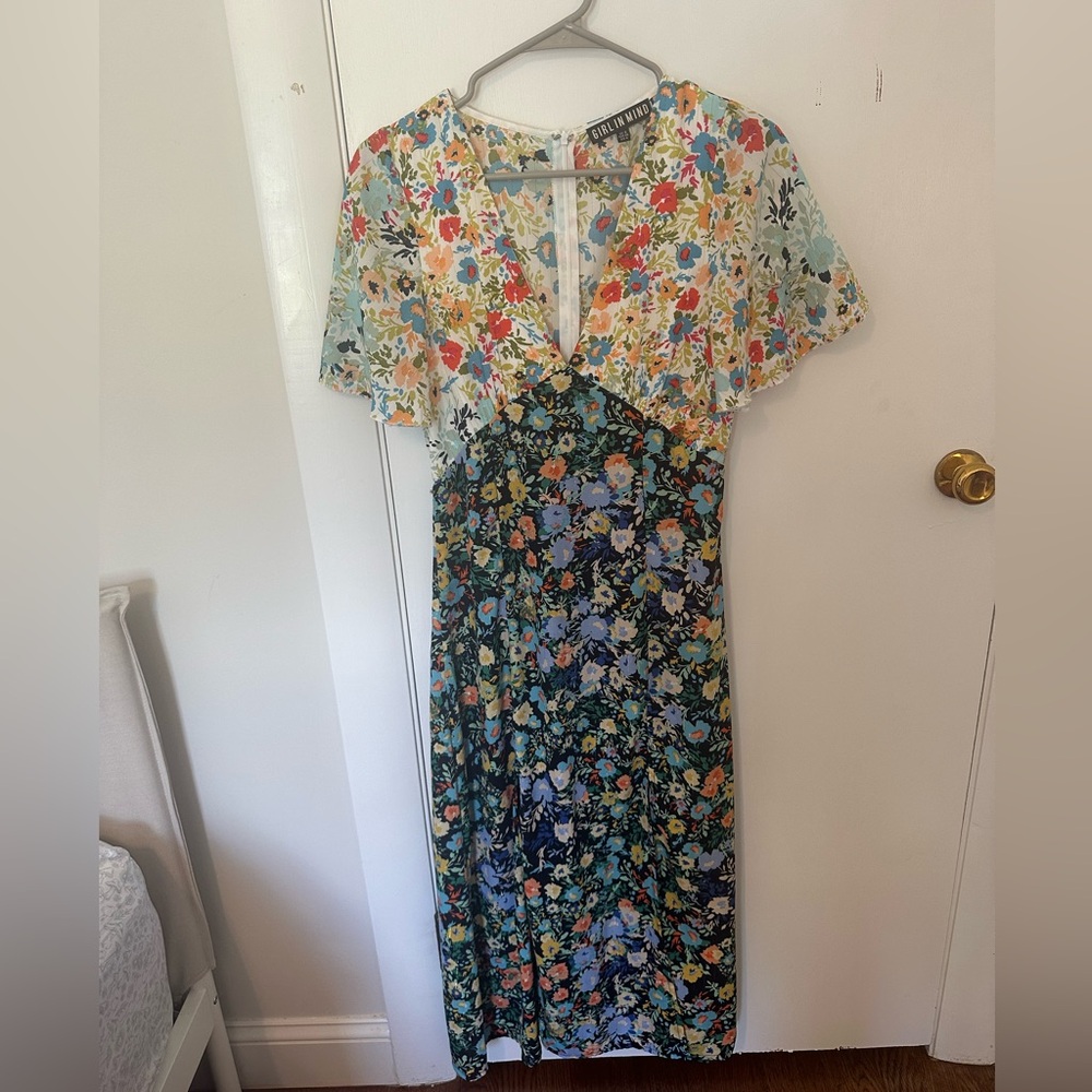 Floral midi tea dress